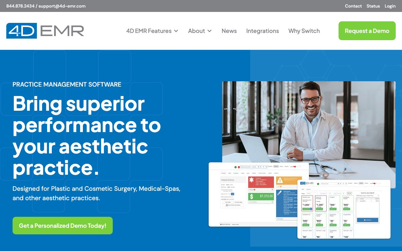 4D EMR — zrzut ekranu interfejsu