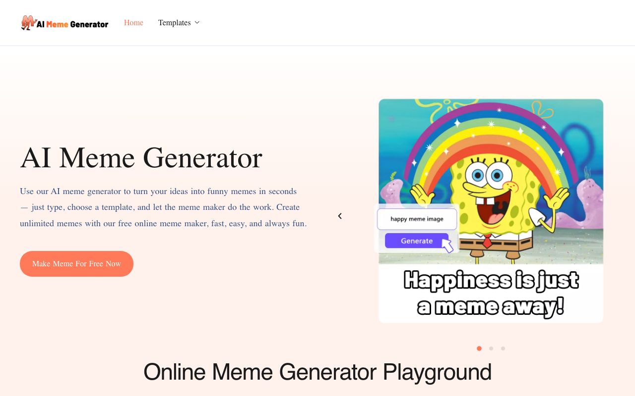 AI Meme Generator — zrzut ekranu interfejsu
