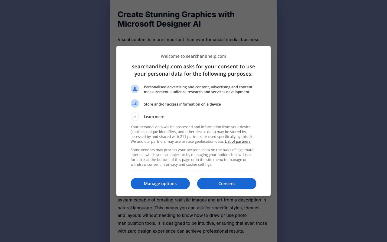 Microsoft Designer — zrzut ekranu interfejsu