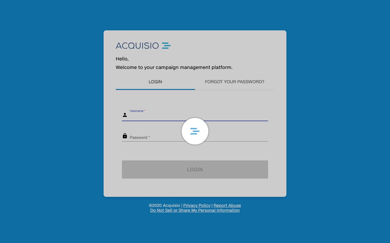 Acquisio — zrzut ekranu interfejsu