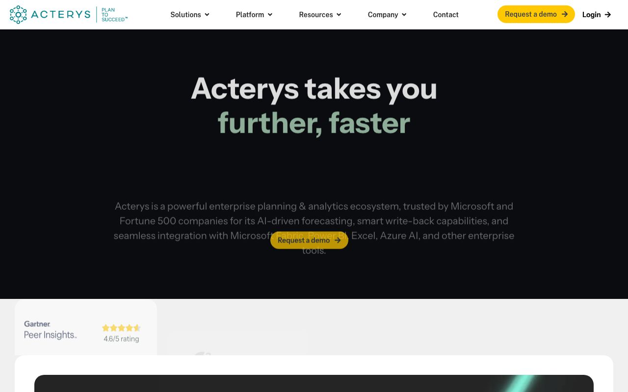 Acterys | GetApp — zrzut ekranu interfejsu