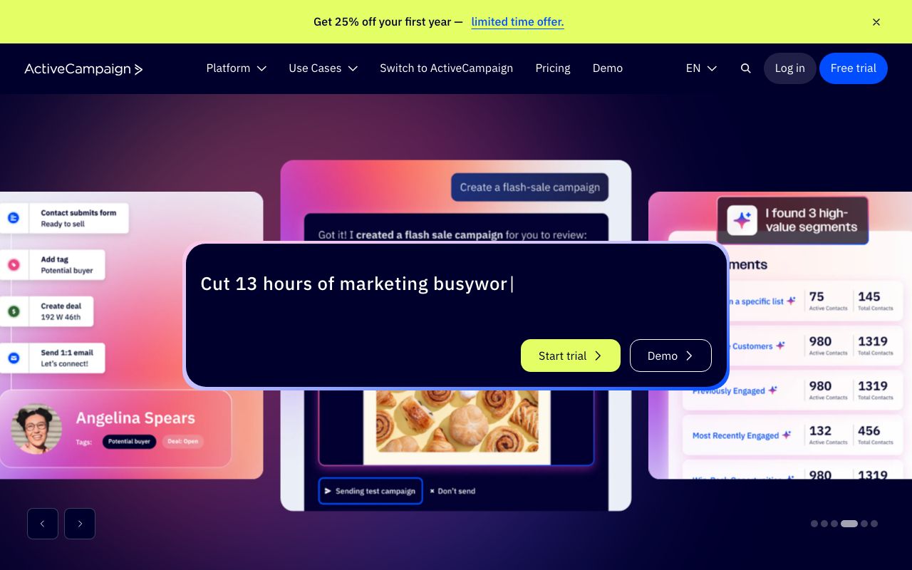 ActiveCampaign Software 2026: Features, Integrations ... — zrzut ekranu interfejsu