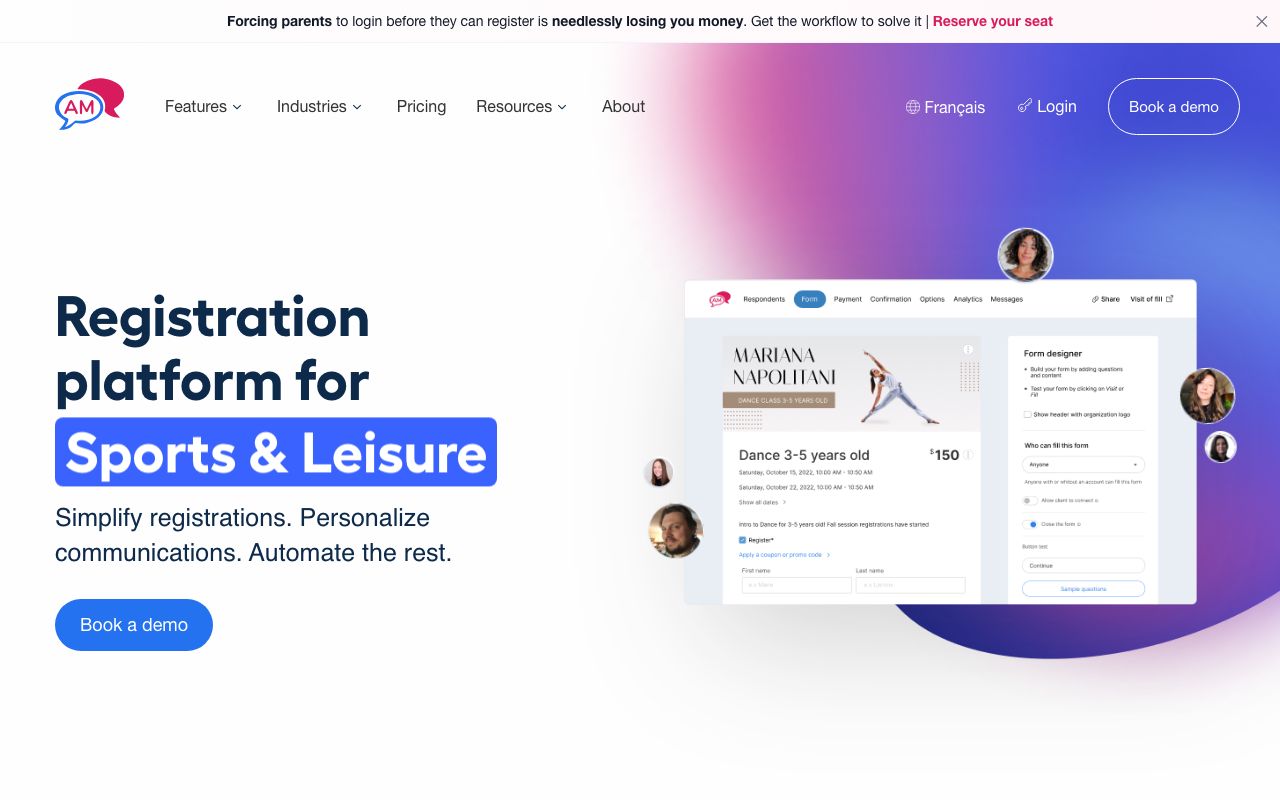 Activity Messenger — zrzut ekranu interfejsu
