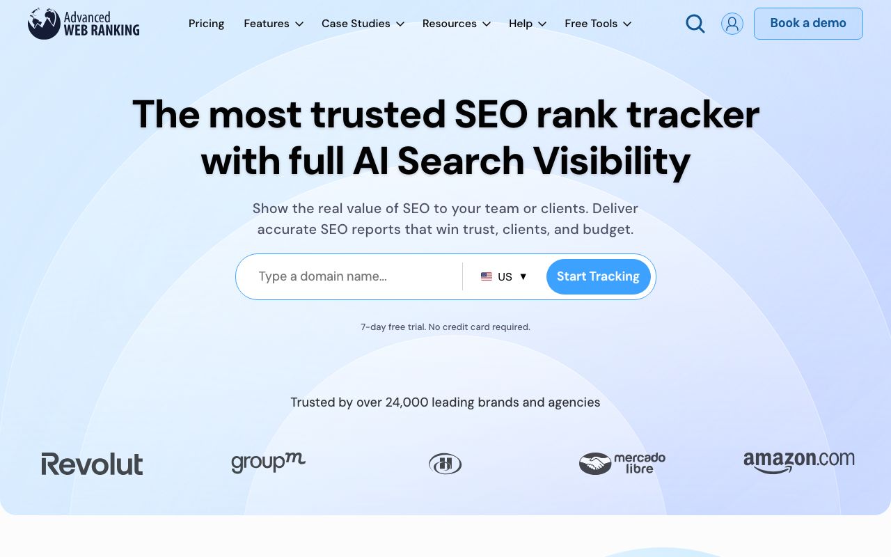 Advanced Web Ranking — zrzut ekranu interfejsu