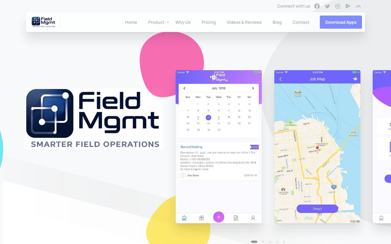 AI Field Management — zrzut ekranu interfejsu