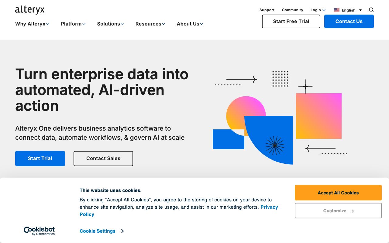 Alteryx Designer — zrzut ekranu interfejsu