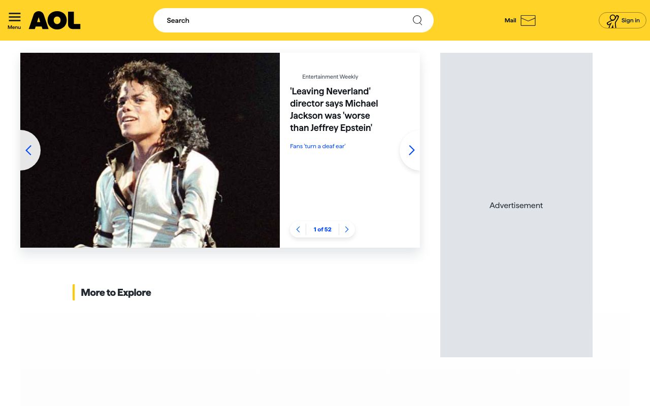 AOL Mail — zrzut ekranu interfejsu