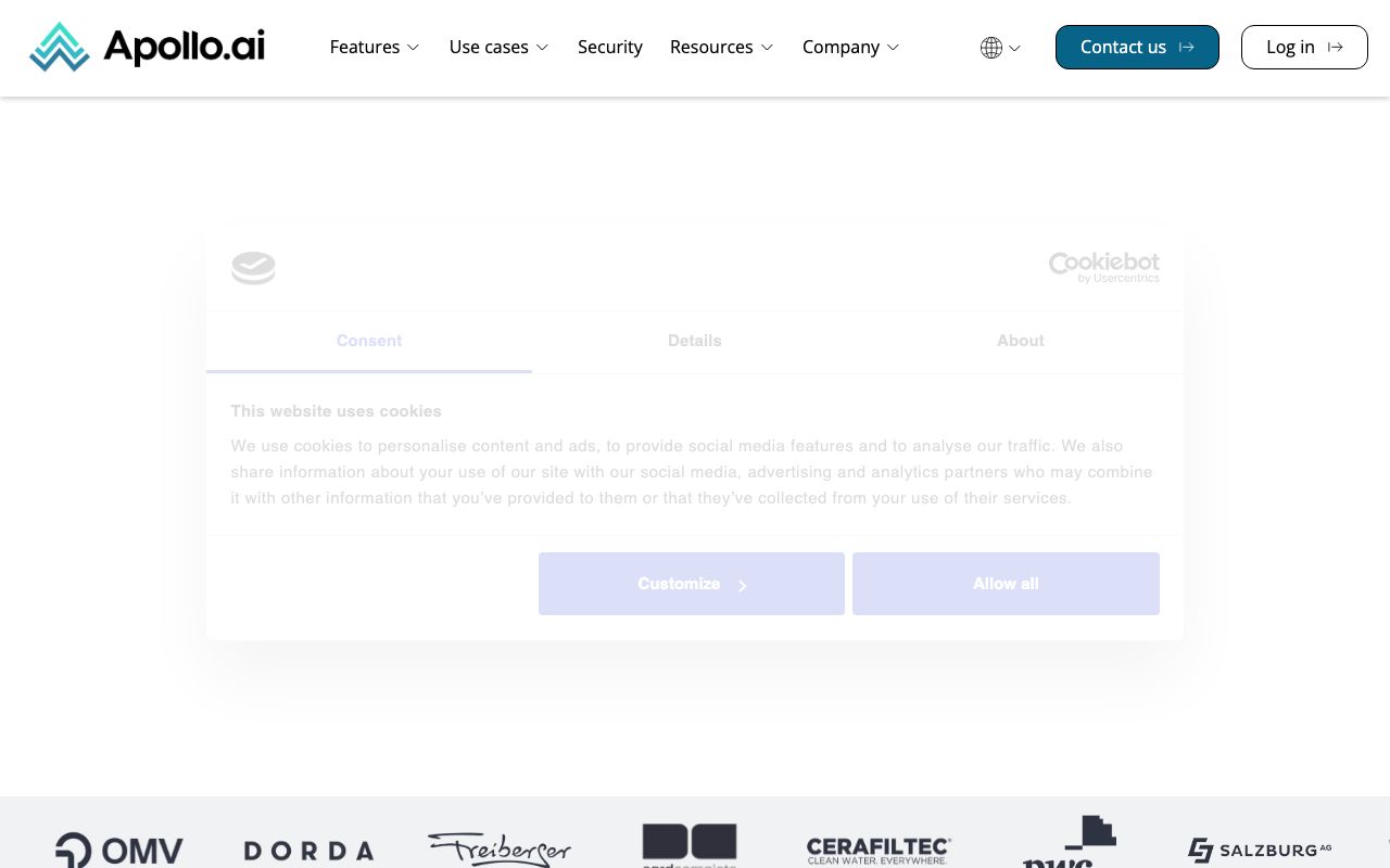 Apollo.ai — zrzut ekranu interfejsu