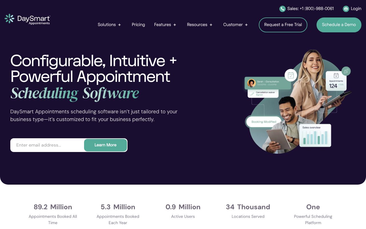 DaySmart Appointments — zrzut ekranu interfejsu
