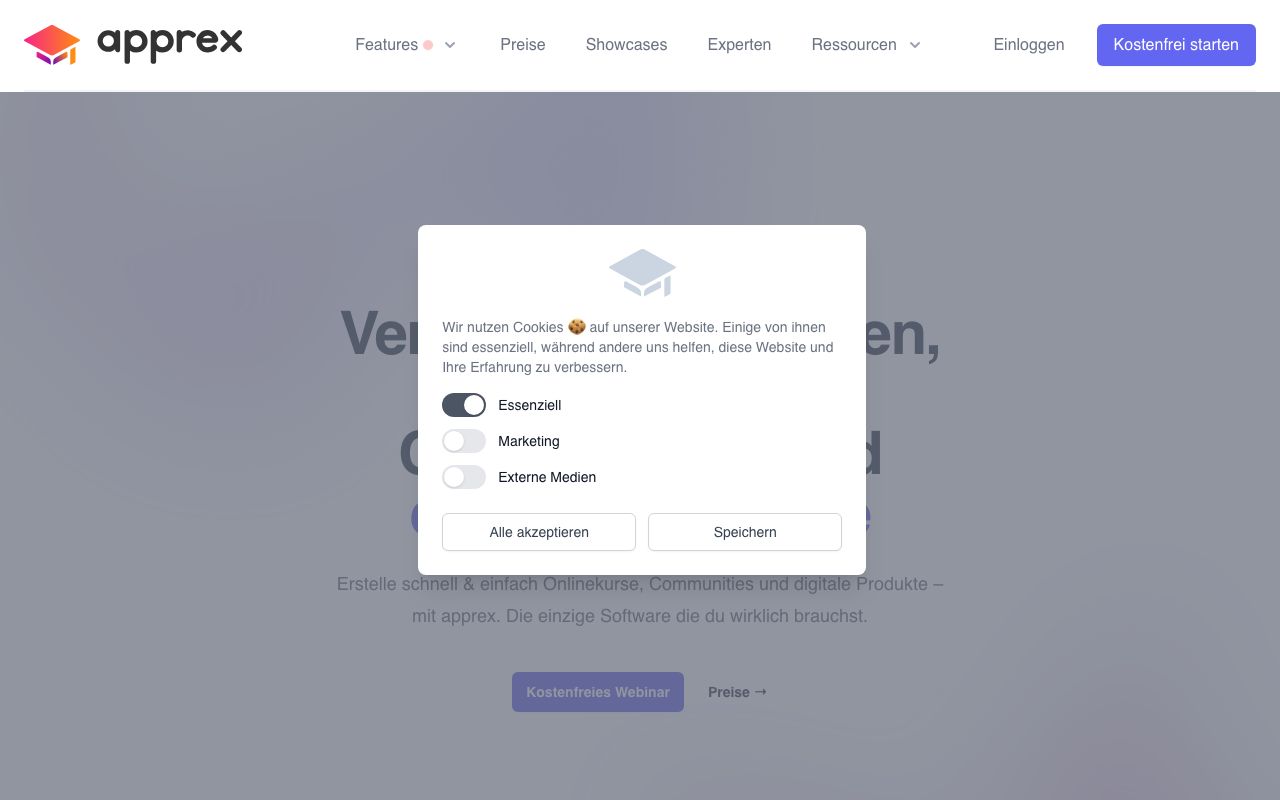 apprex — zrzut ekranu interfejsu