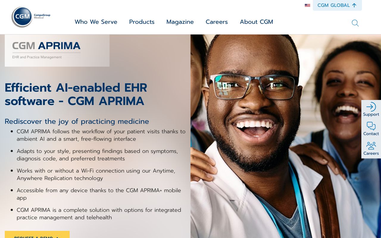 CGM APRIMA — zrzut ekranu interfejsu