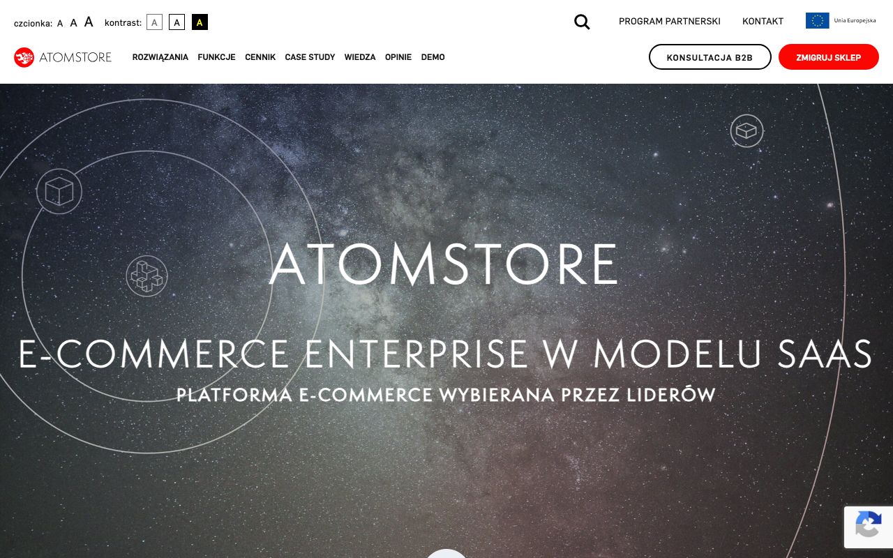 AtomStore — zrzut ekranu interfejsu