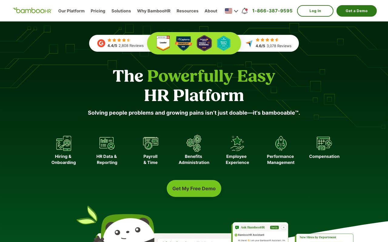 BambooHR — zrzut ekranu interfejsu