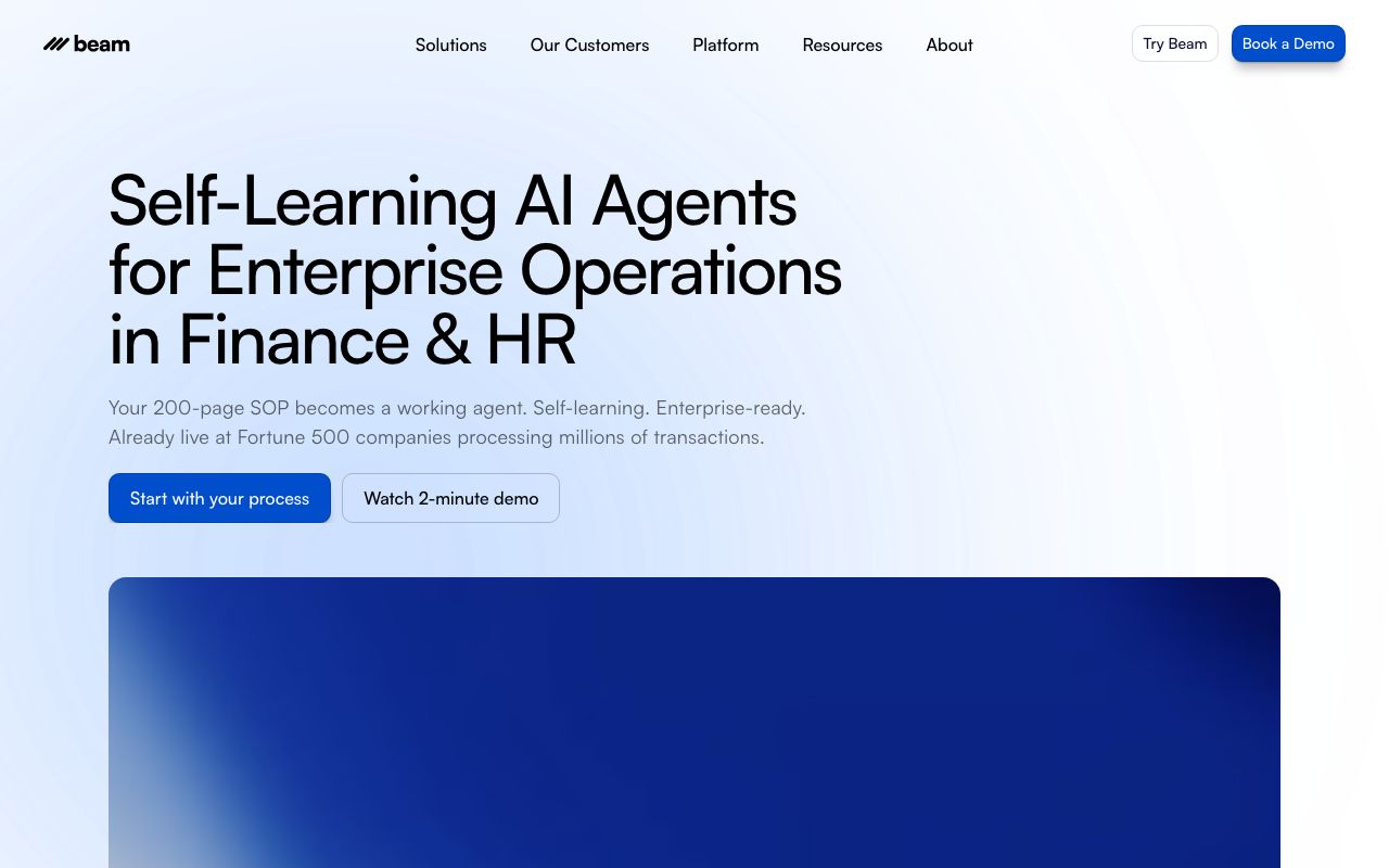 Beam AI — zrzut ekranu interfejsu