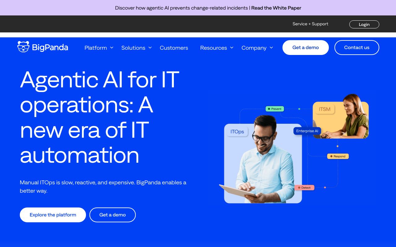 BigPanda — zrzut ekranu interfejsu
