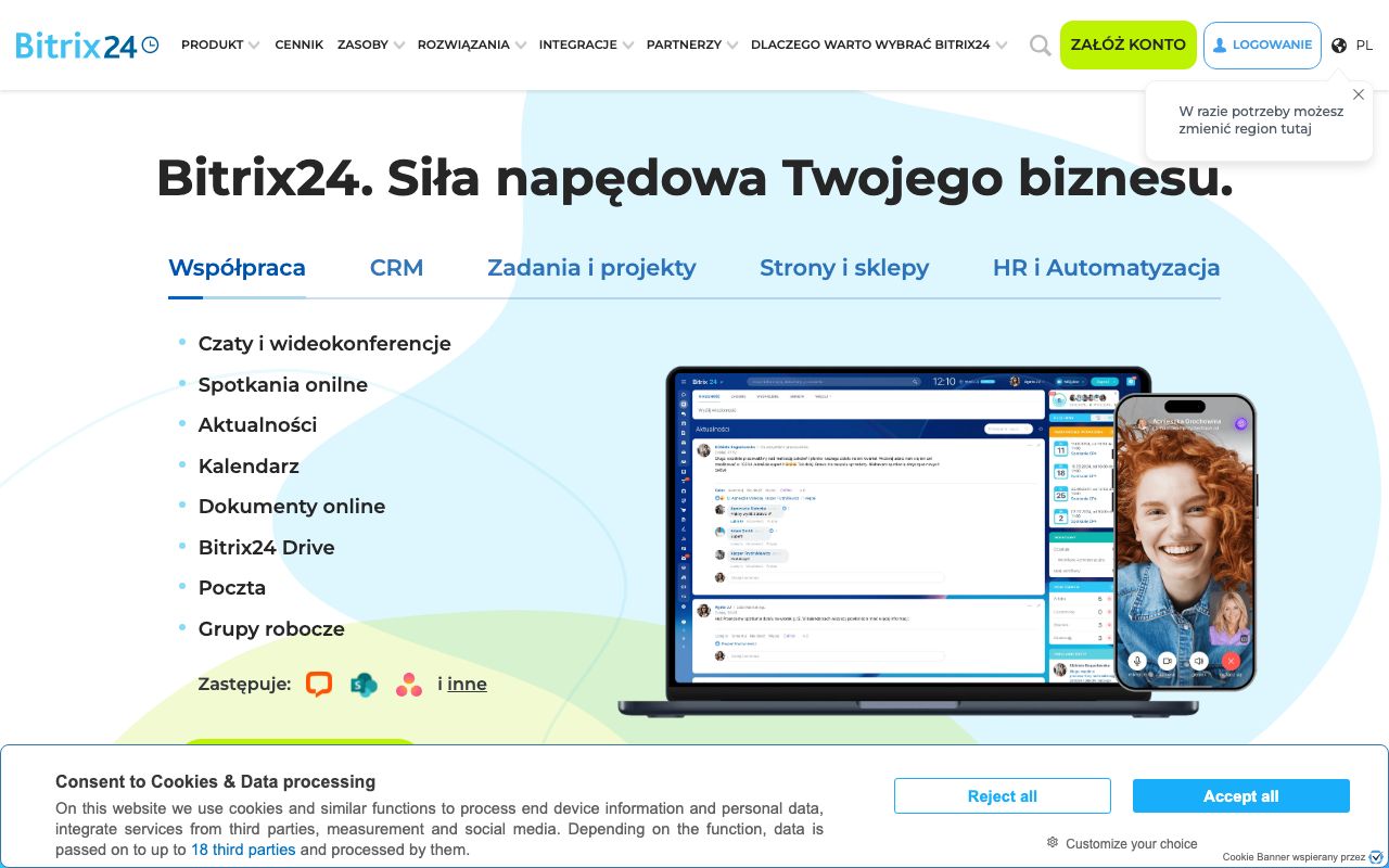 Bitrix24 — zrzut ekranu interfejsu