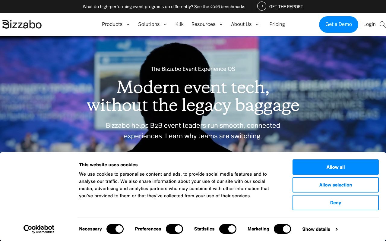 Bizzabo — zrzut ekranu interfejsu