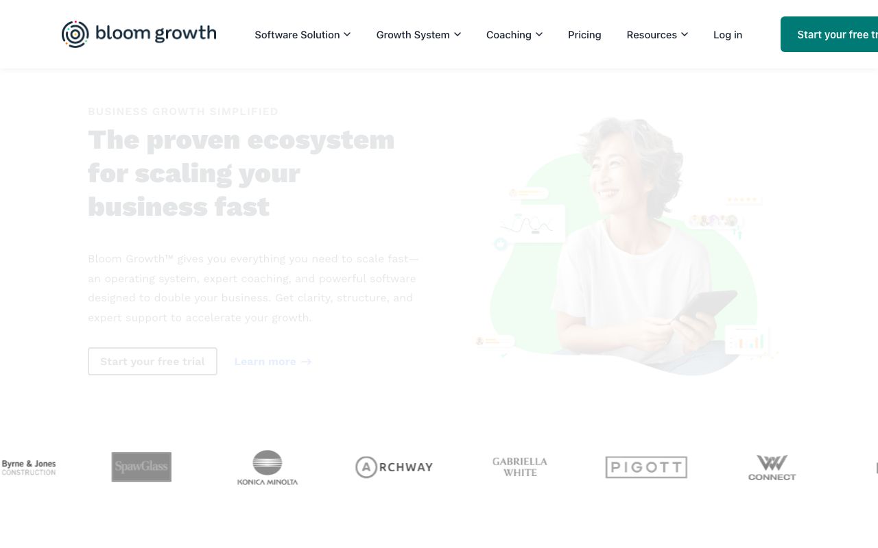 Bloom Growth. Verified Reviews, Pros & Cons — zrzut ekranu interfejsu