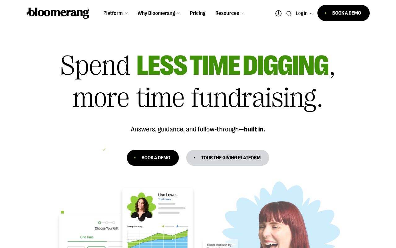 Bloomerang — zrzut ekranu interfejsu