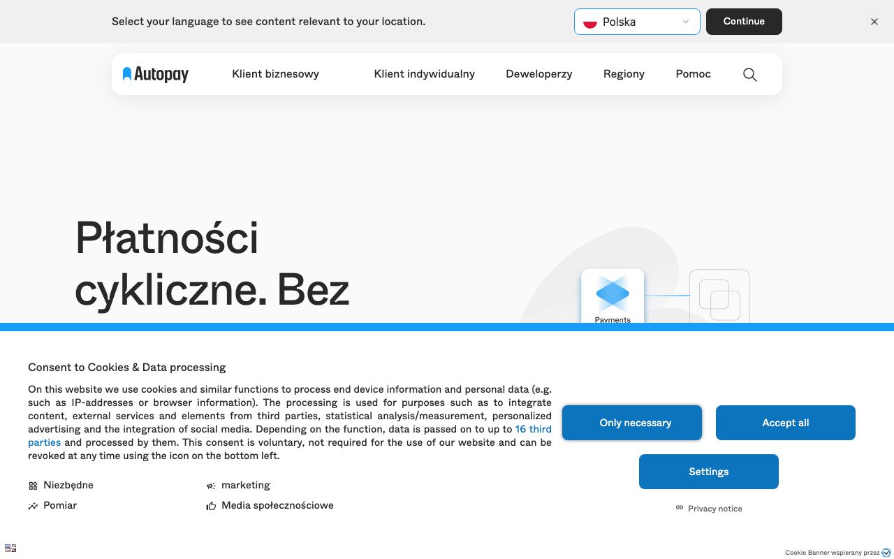 Blue Media — zrzut ekranu interfejsu