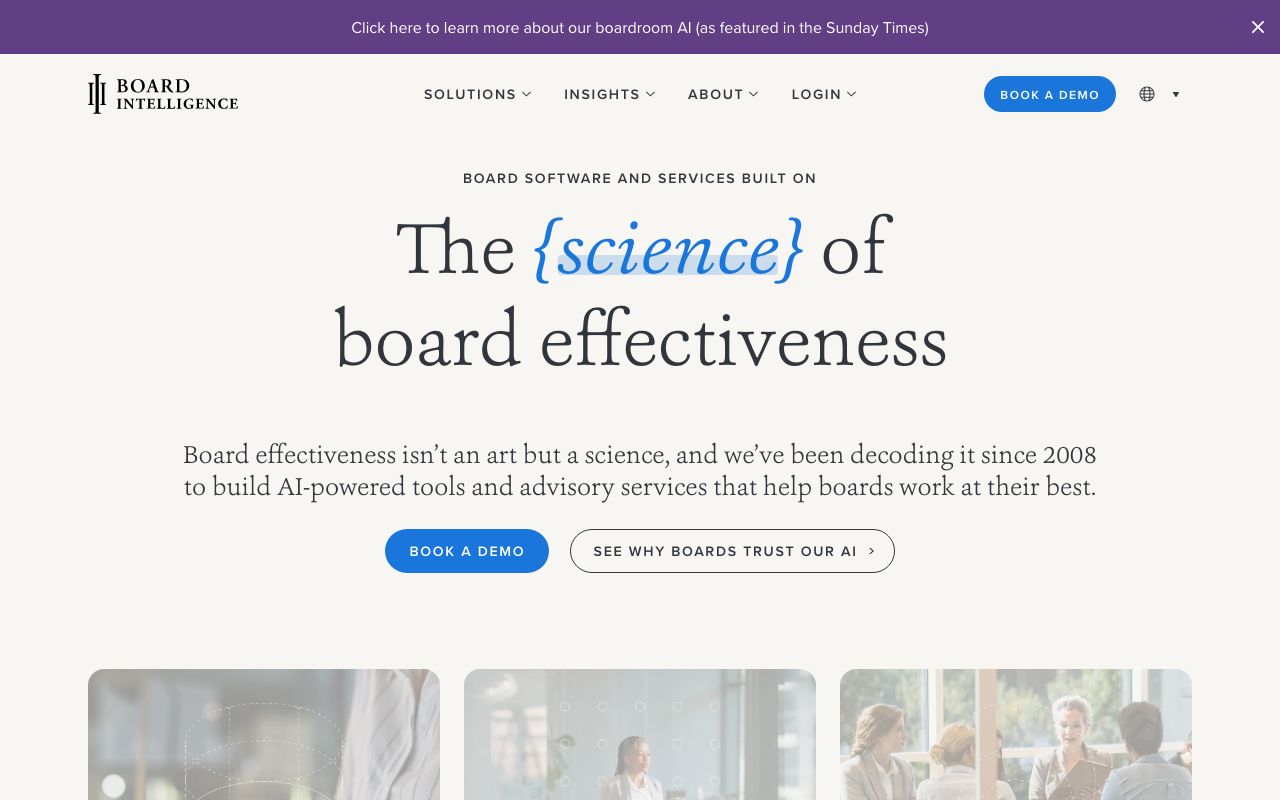 Board Intelligence — zrzut ekranu interfejsu