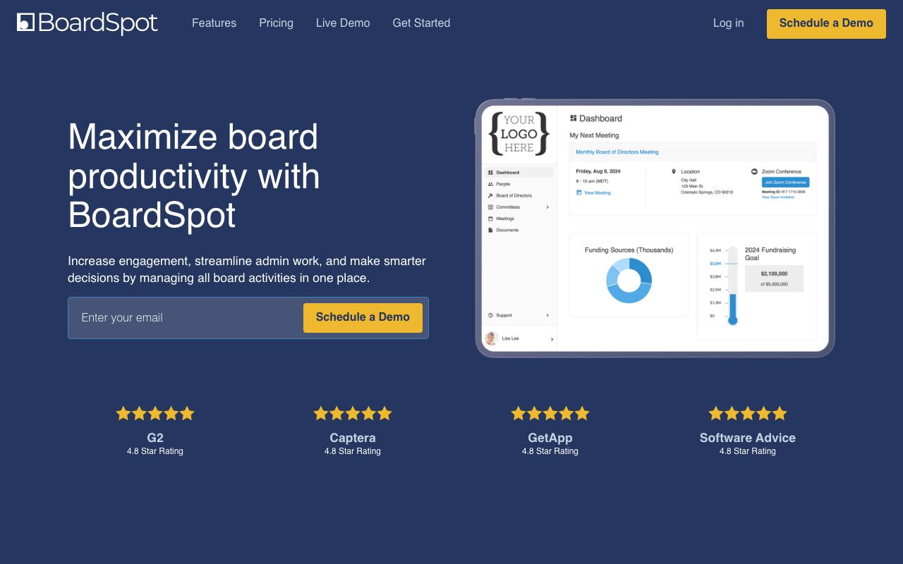 BoardSpot — zrzut ekranu interfejsu