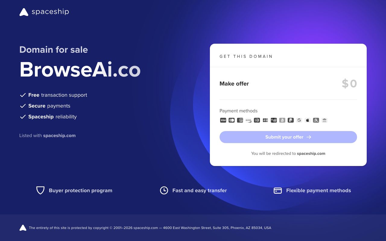 Browse AI — zrzut ekranu interfejsu