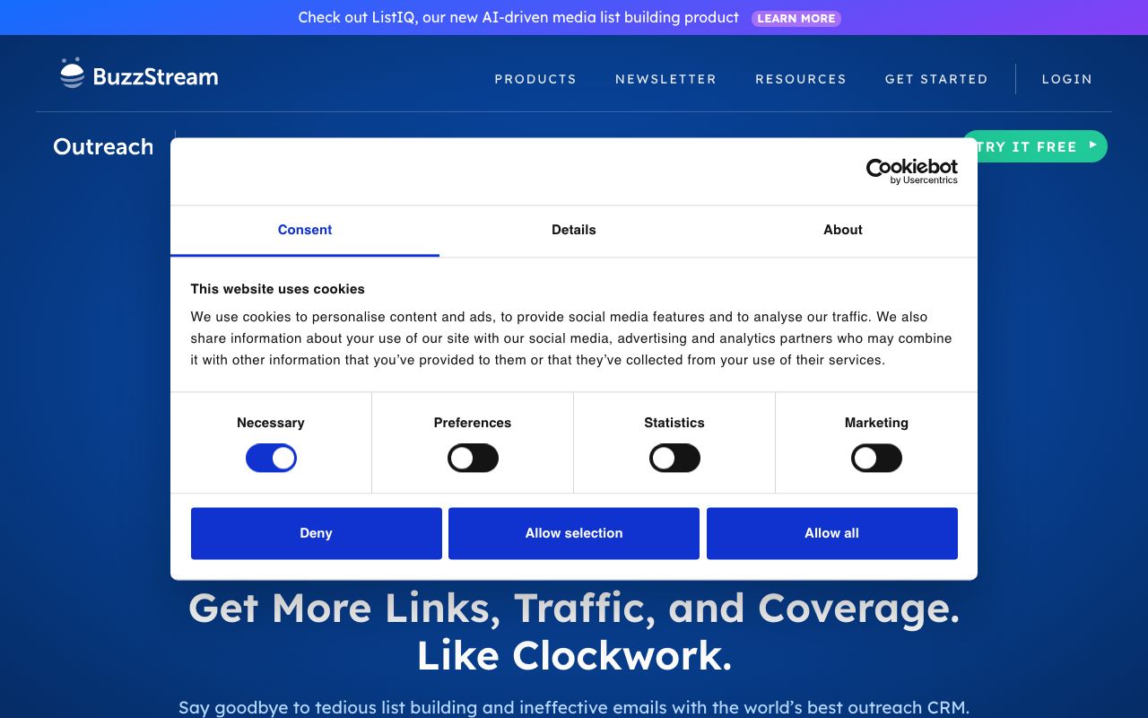 BuzzStream 2025 Pricing, Features, Reviews & Alternatives — zrzut ekranu interfejsu