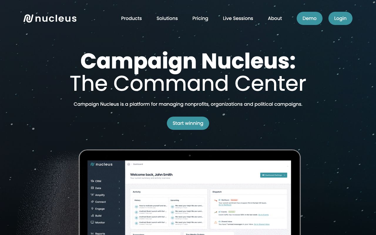 Campaign Nucleus Software Reviews, Demo & Pricing — zrzut ekranu interfejsu
