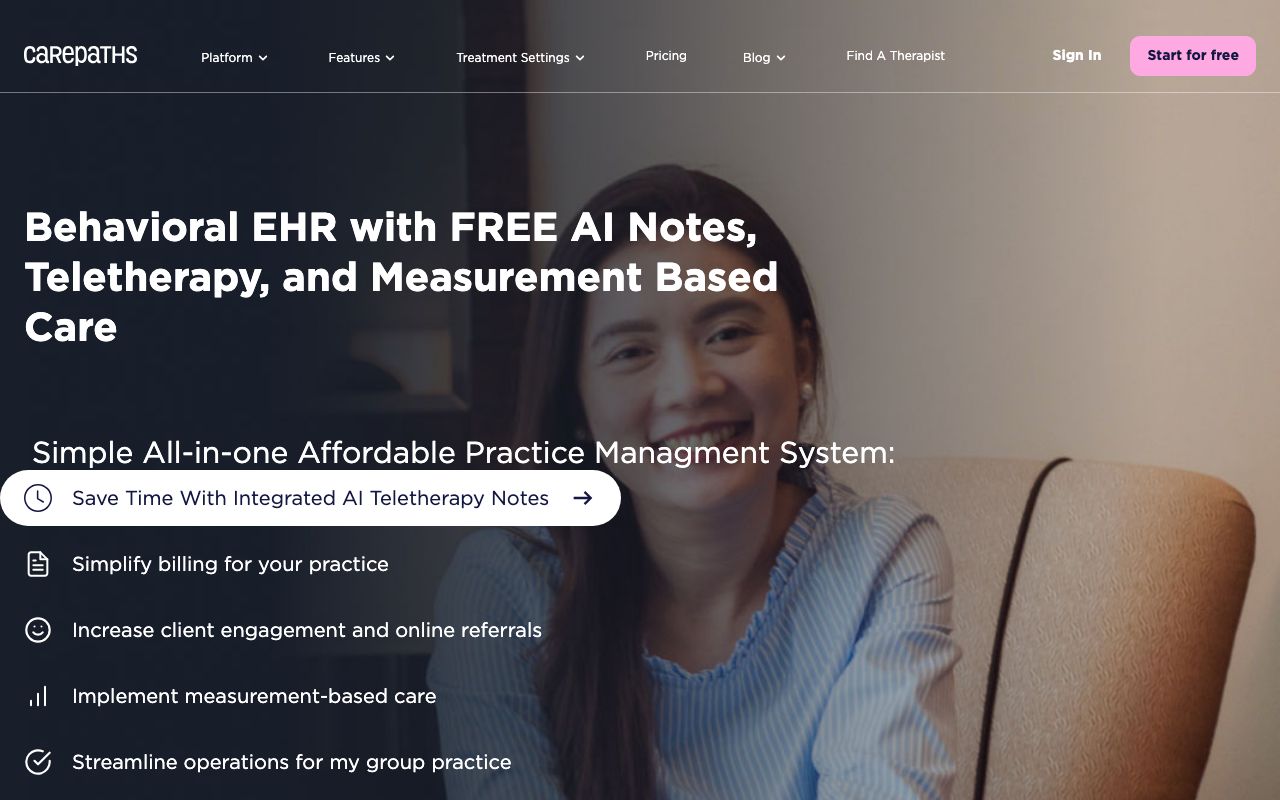 CarePaths EHR — zrzut ekranu interfejsu