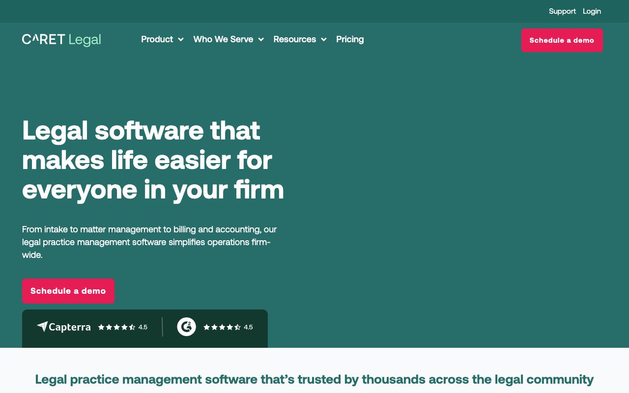 CARET Legal — zrzut ekranu interfejsu