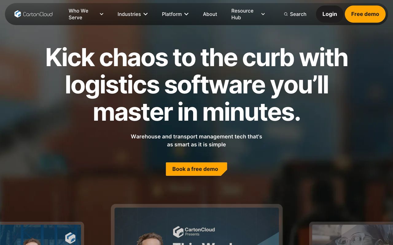 CartonCloud — zrzut ekranu interfejsu