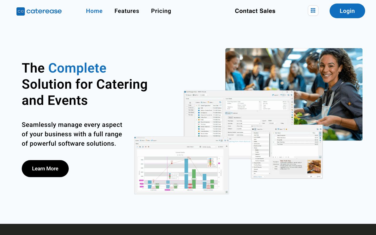 Caterease Reviews, Pros and Cons — zrzut ekranu interfejsu