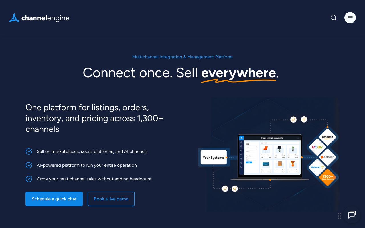 ChannelEngine — zrzut ekranu interfejsu