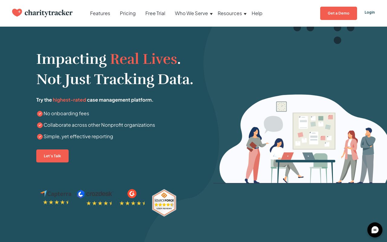 CharityTracker Reviews, Pros and Cons — zrzut ekranu interfejsu