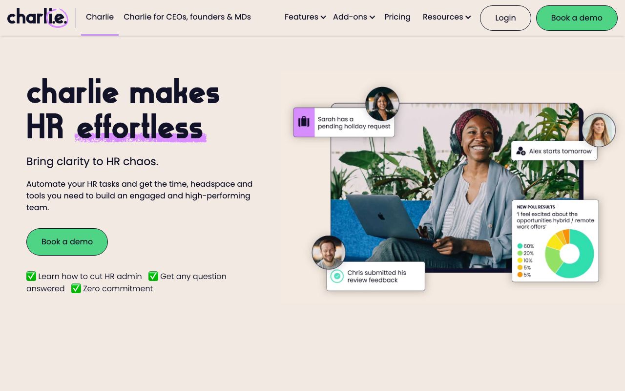 CharlieHR — zrzut ekranu interfejsu