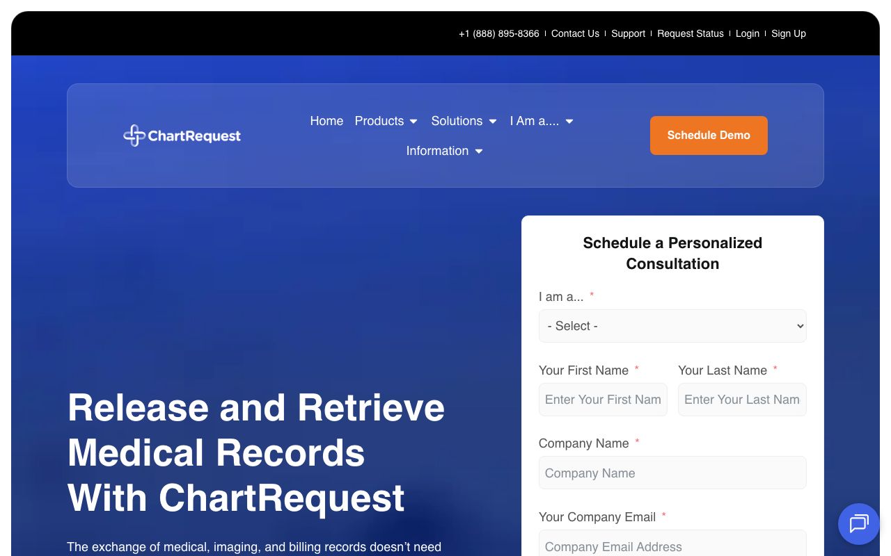 ChartRequest — zrzut ekranu interfejsu