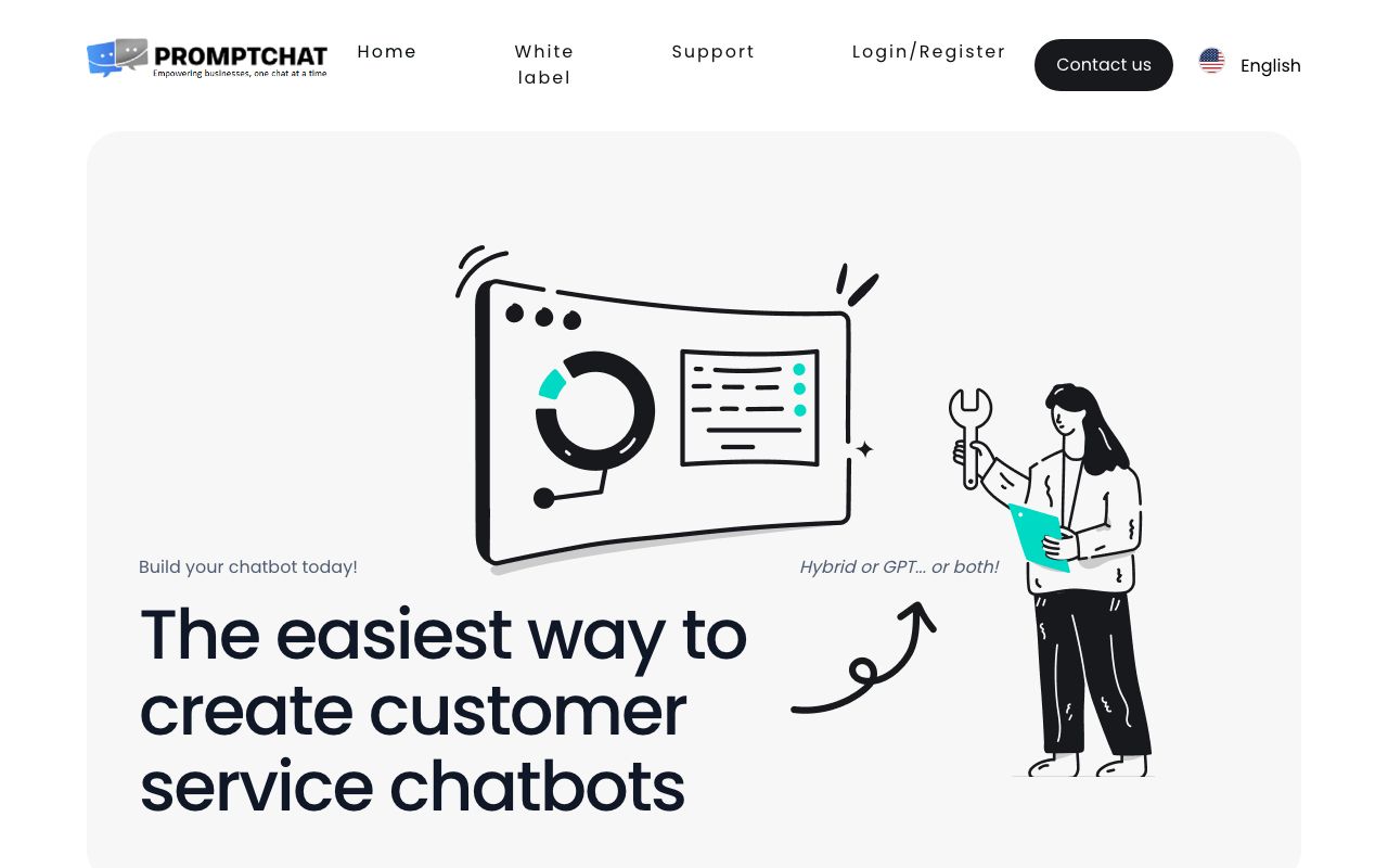 Promptchat — zrzut ekranu interfejsu