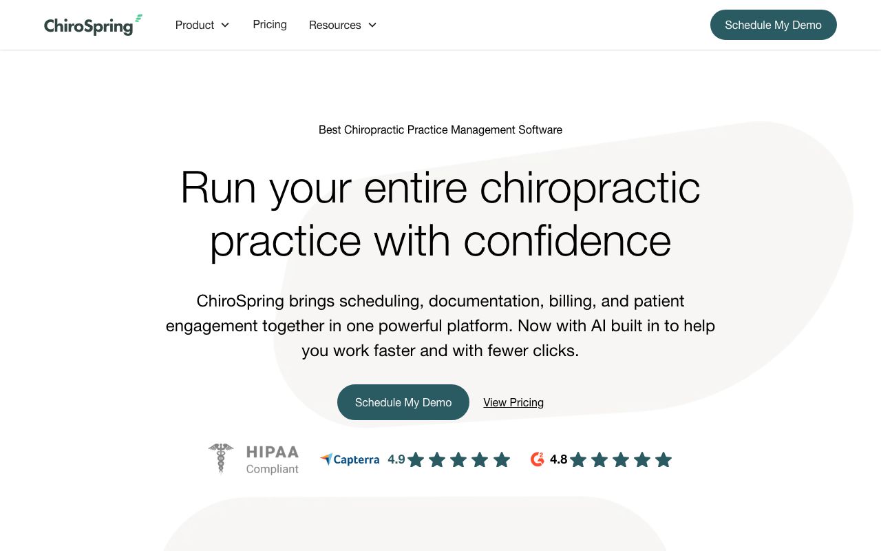 CHIROSPRING. Verified Reviews, Pros & ... — zrzut ekranu interfejsu