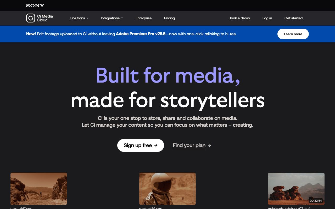 Ci Media Cloud — zrzut ekranu interfejsu