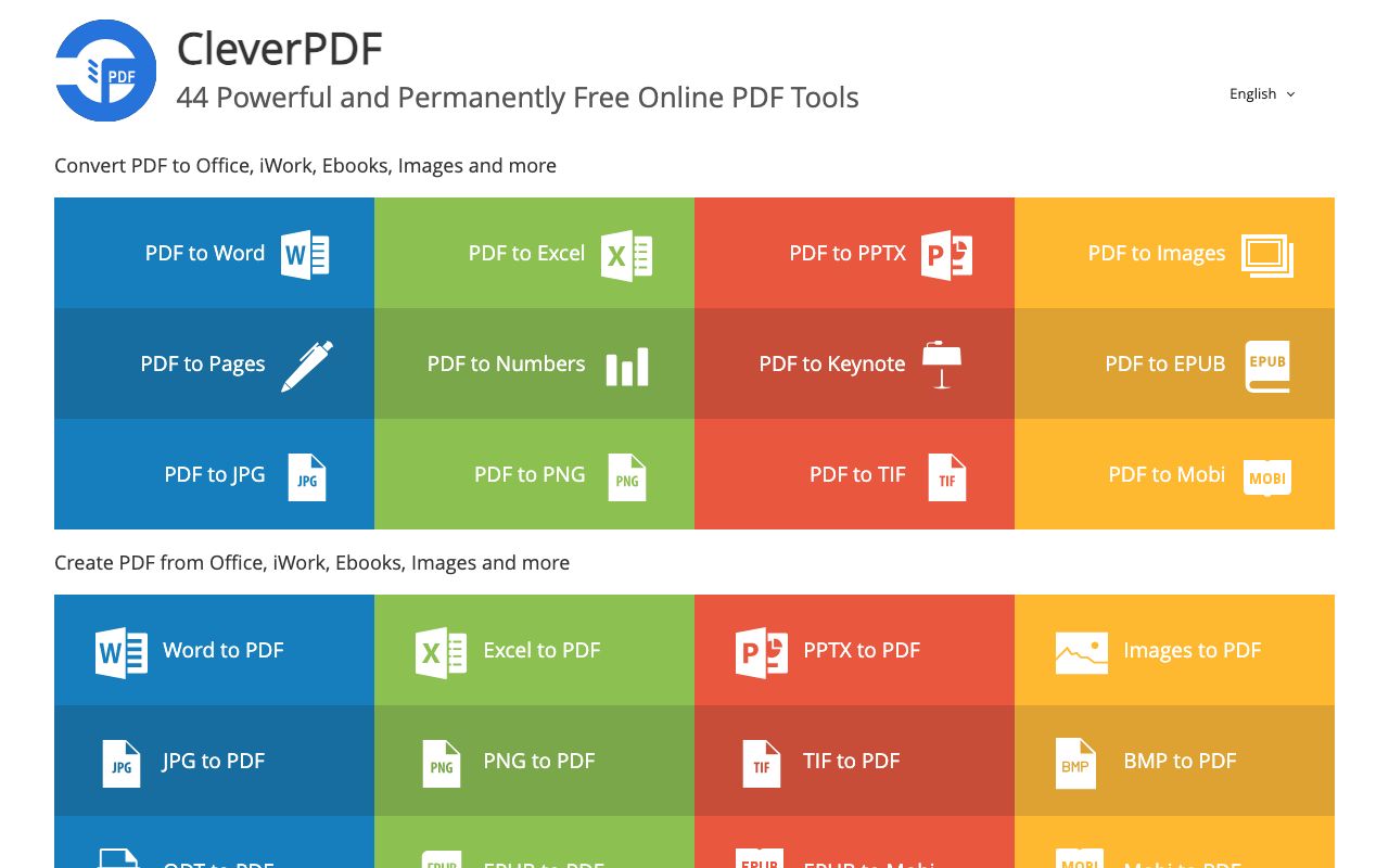 CleverPDF — zrzut ekranu interfejsu