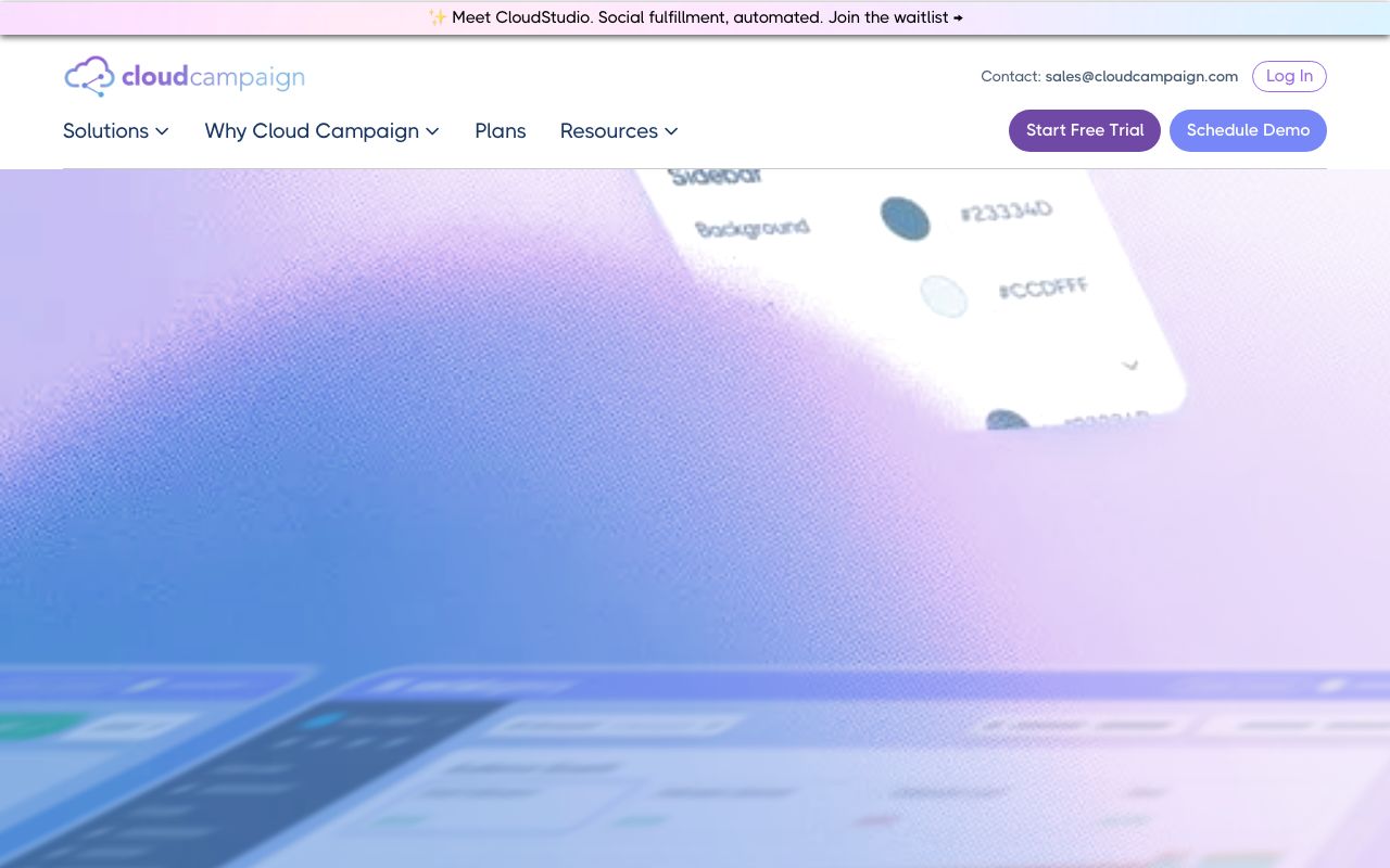 Cloud Campaign — zrzut ekranu interfejsu