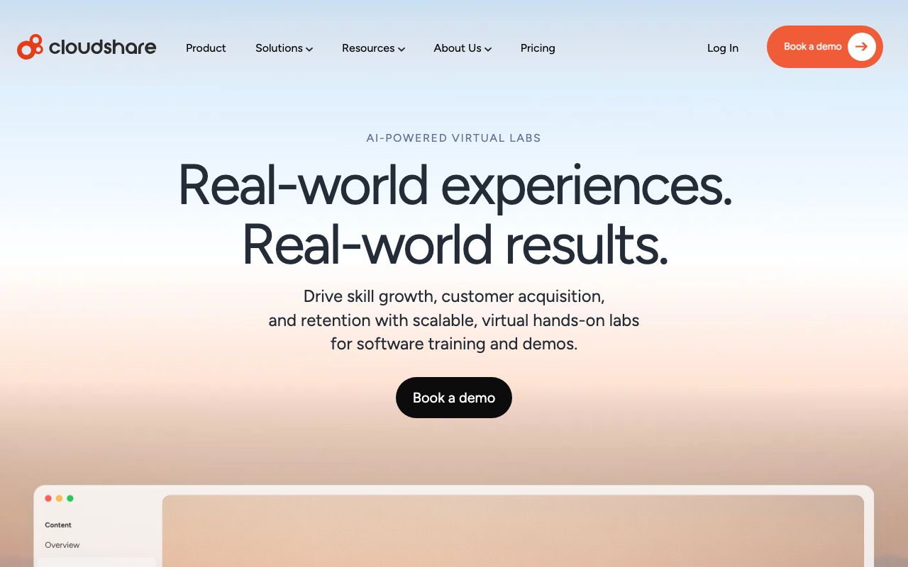 CloudShare — zrzut ekranu interfejsu
