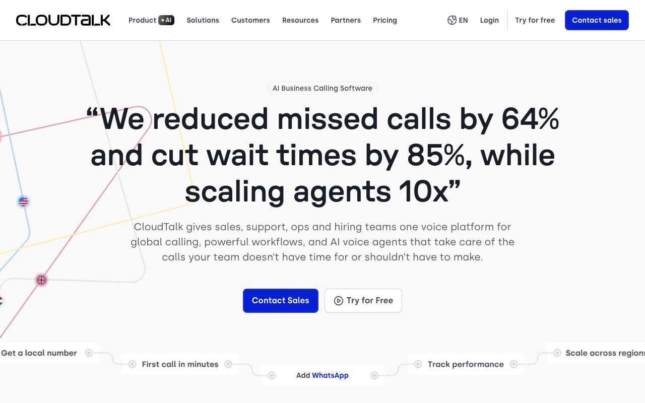 CloudTalk — zrzut ekranu interfejsu