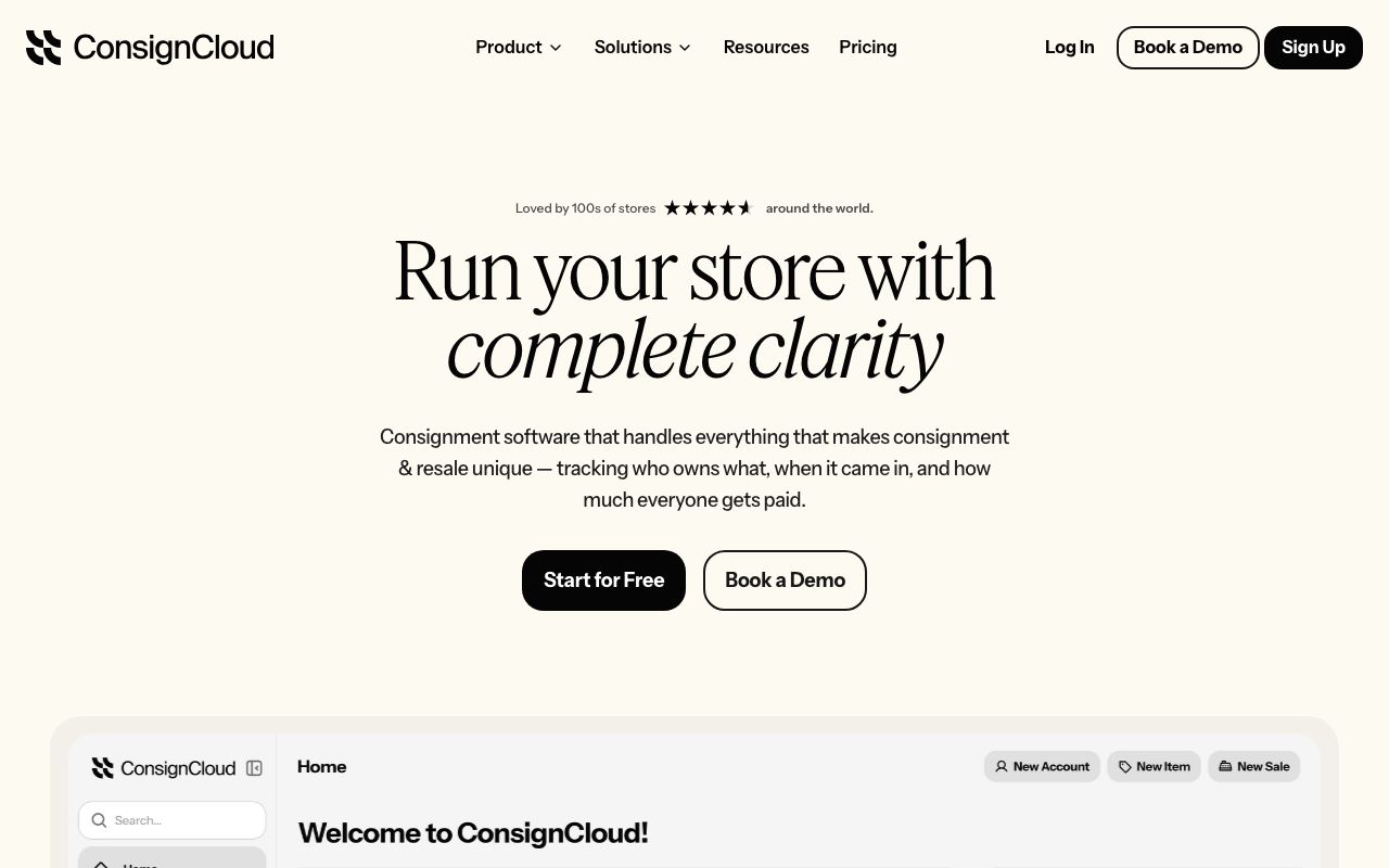 ConsignCloud — zrzut ekranu interfejsu
