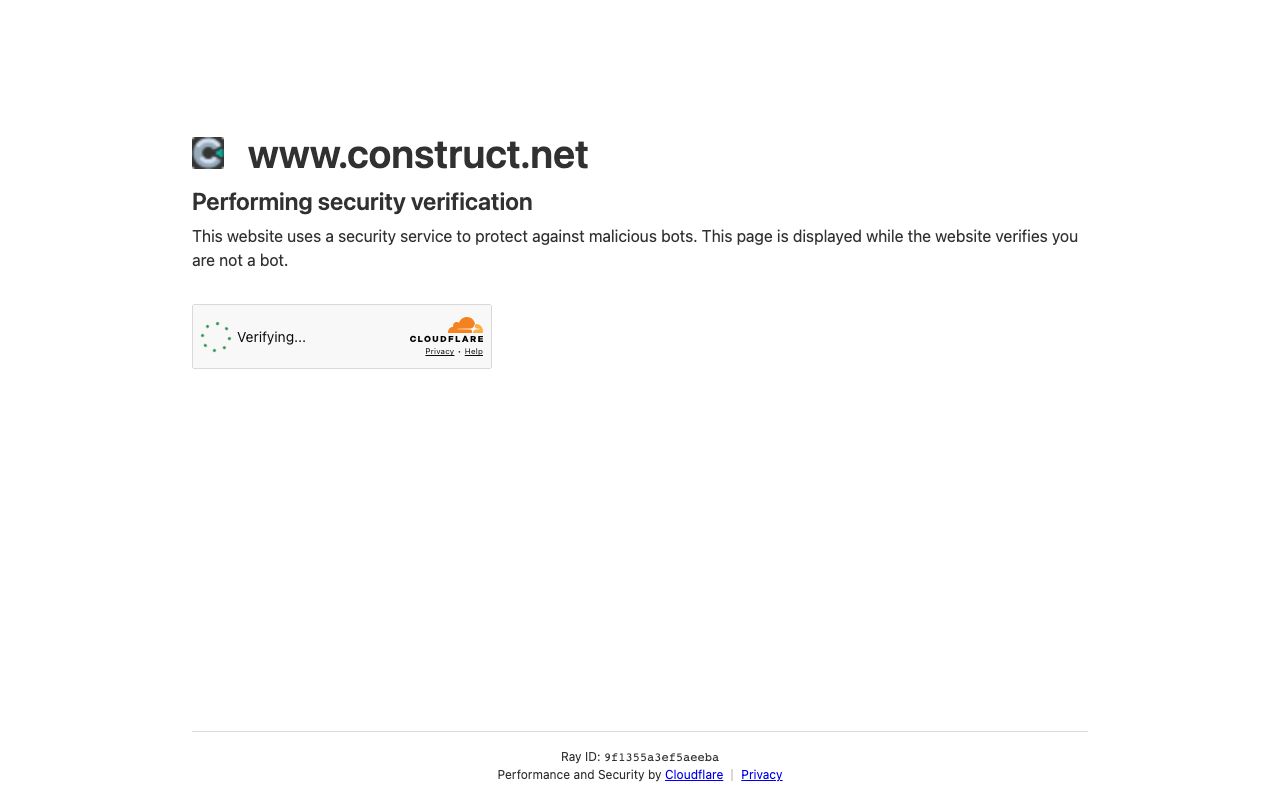 Construct 3 — zrzut ekranu interfejsu