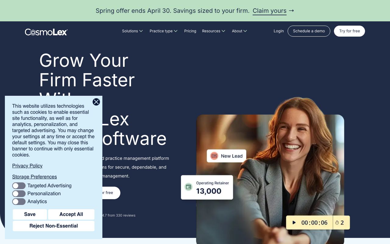 CosmoLex. Verified Reviews, Pros & Cons — zrzut ekranu interfejsu