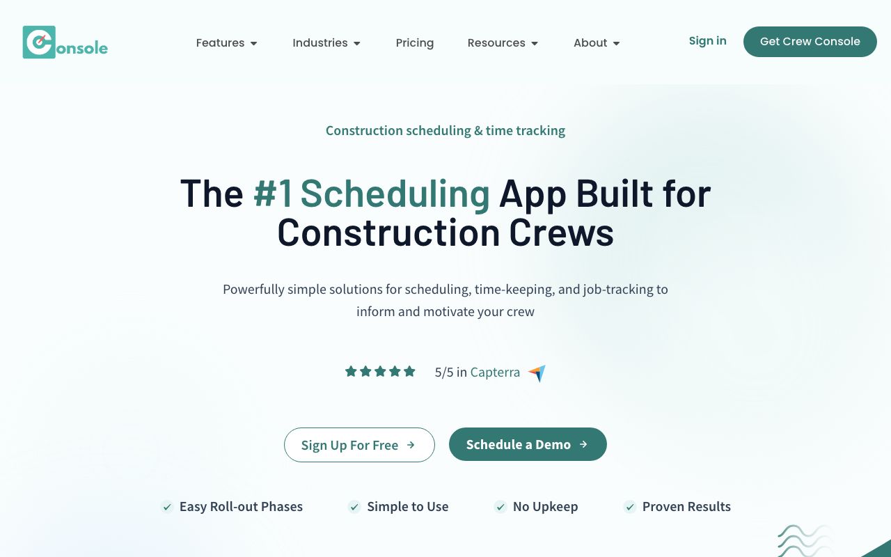 Crew Console — zrzut ekranu interfejsu