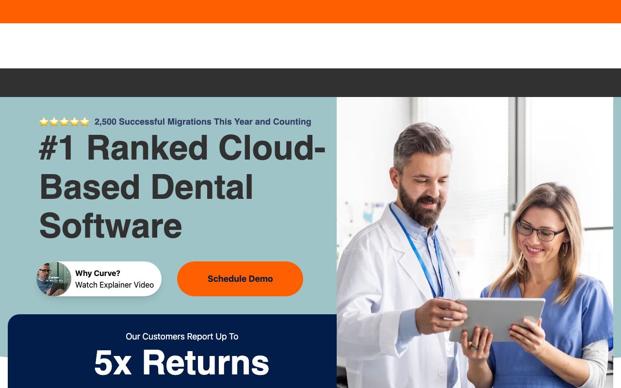 Curve Dental — zrzut ekranu interfejsu