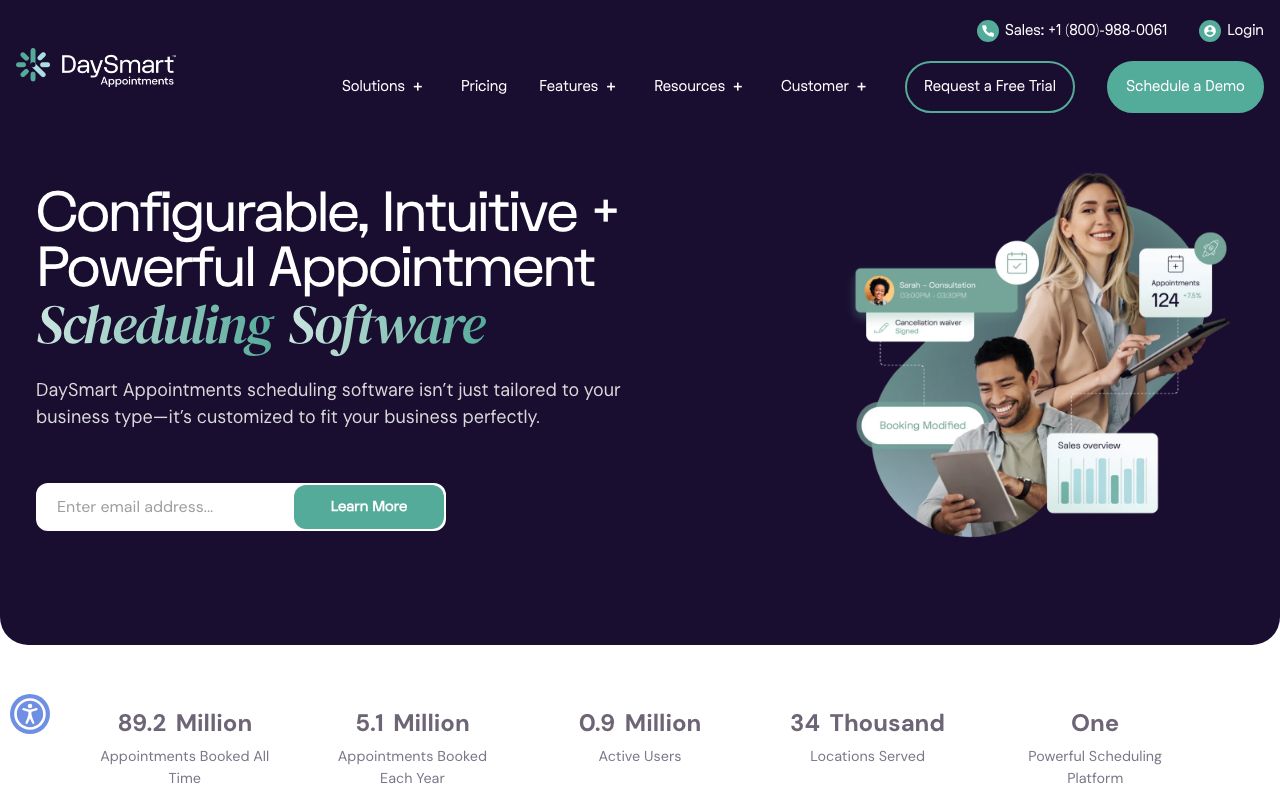 DaySmart Appointments — zrzut ekranu interfejsu